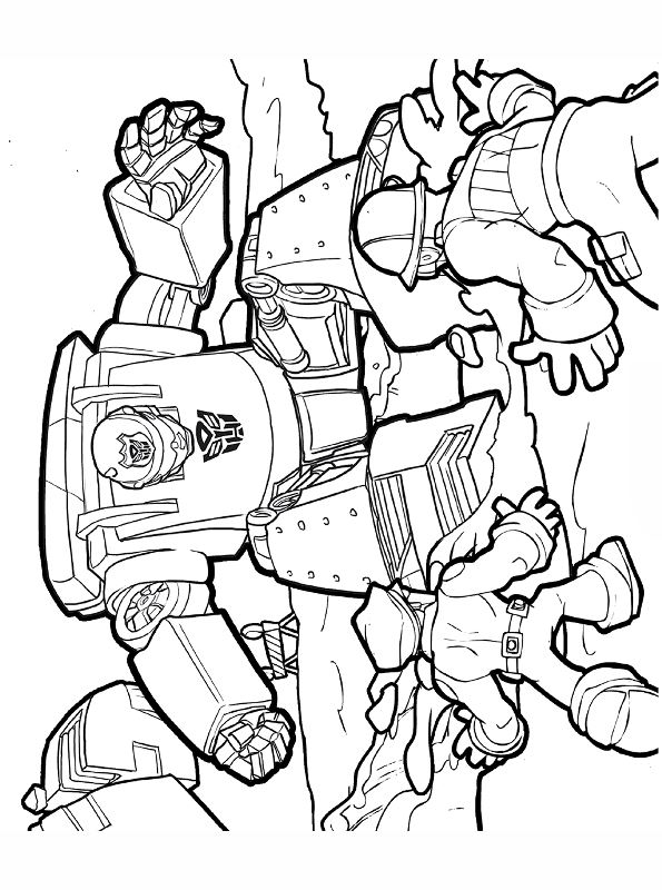 Coloring page Transformers Rescue Bots Rescue Bots Chase