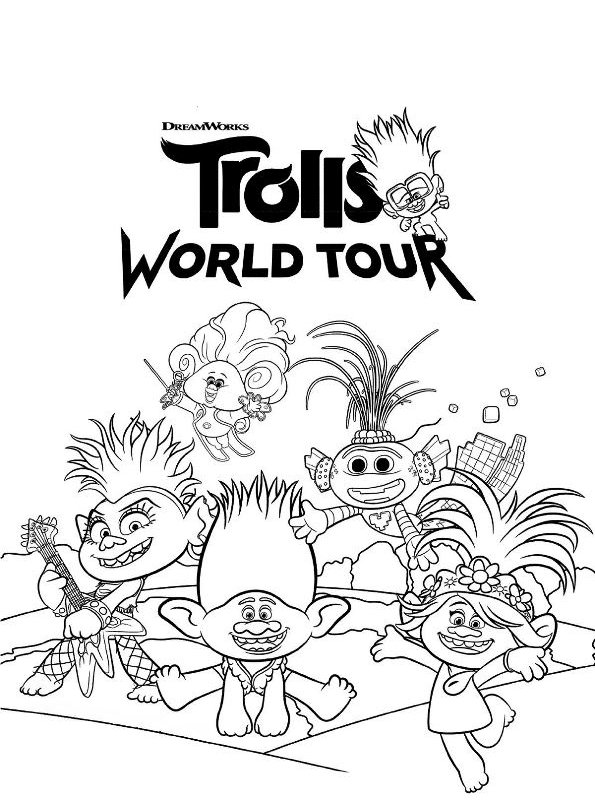 Kids-n-fun.com | Coloring page Trolls World Tour DreamWorks Trolls