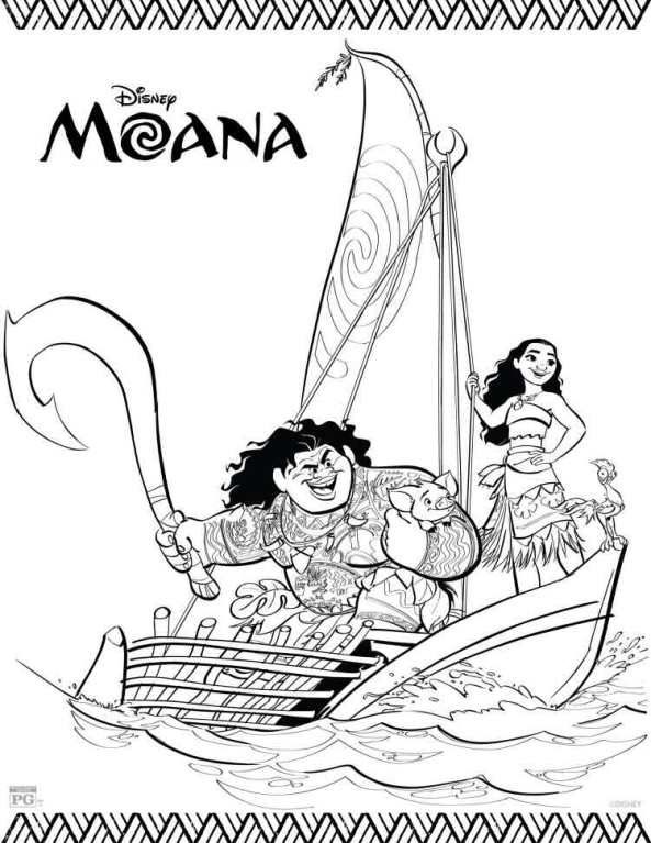 moana coloring fun sailing