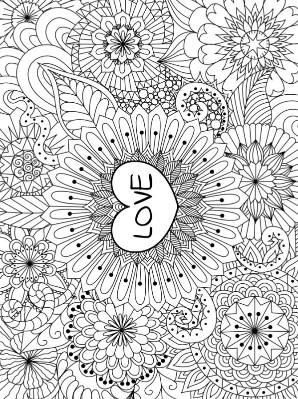 Kids-n-fun.com | Coloring page Valentine difficult Valentine difficult