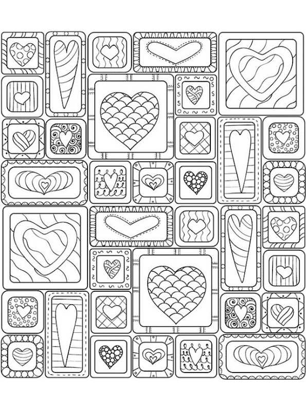 Kids-n-fun.com | Coloring page Valentine difficult Valentine difficult