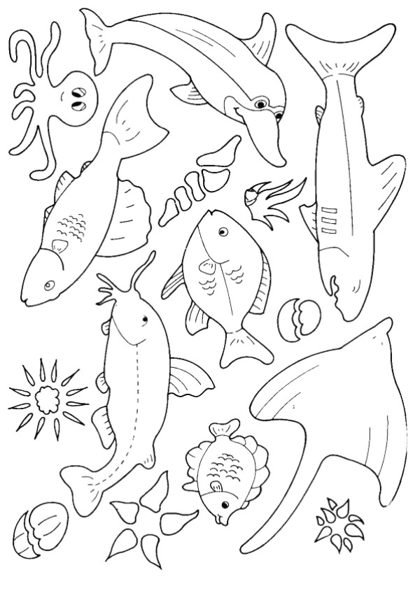 Kids-n-fun.com | Coloring page Fish Fish