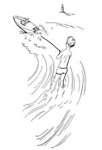 coloring page Waterskiën