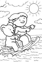 coloring page Waterskiën