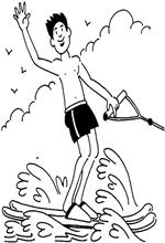 coloring page Waterskiën