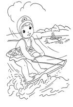 coloring page Waterskiën