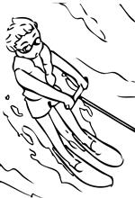 coloring page Waterskiën