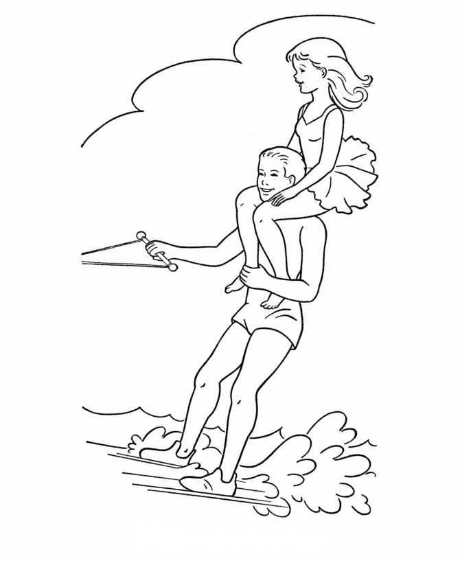 Kids-n-fun.com | 9 coloring pages of Water skiing