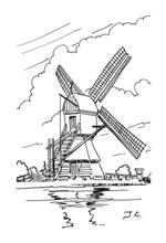 Kids-n-fun | 18 coloring pages of Windmills