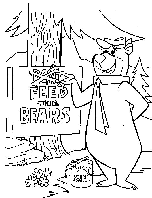 yogi bear and cindy coloring pages - photo #25