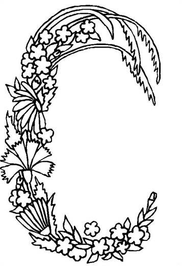 Kids-n-fun.com | 26 coloring pages of Alphabet Flowers