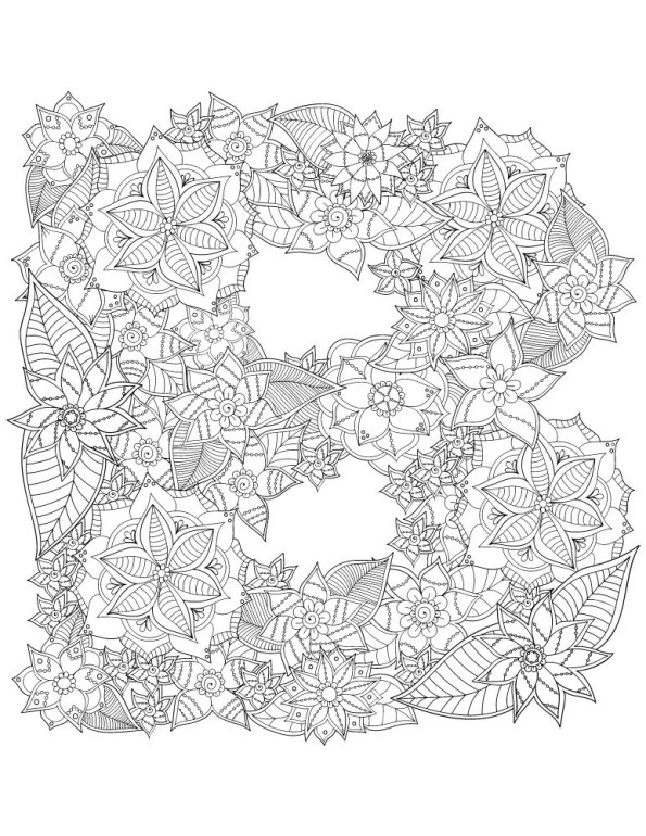 Kids-n-fun.com | Coloring page Alphabet flowers difficult b