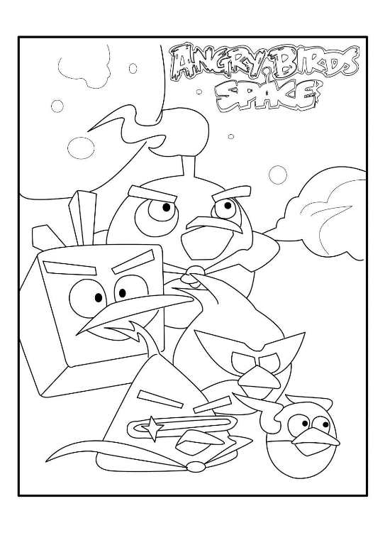 Coloring Pages Angry Birds Space