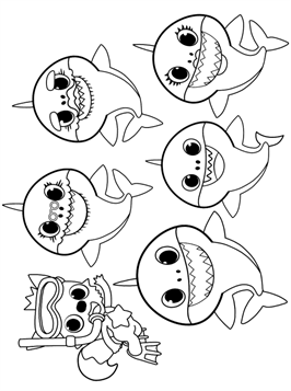 Kids-n-fun.com | 19 coloring pages of Baby Shark