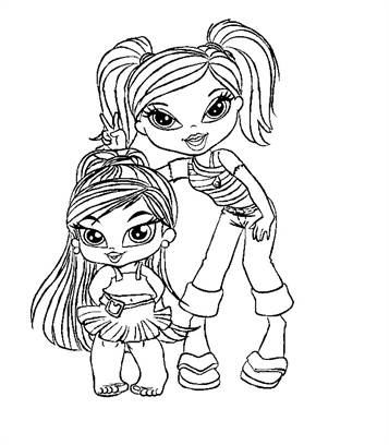 Bratz girls coloring pages 