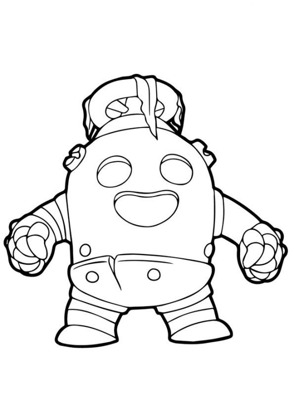 Download Kids-n-fun.com | Coloring page Brawl Stars Skins spike skin 2