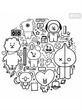 Kids N Fun Com 17 Coloring Pages Of Bt21