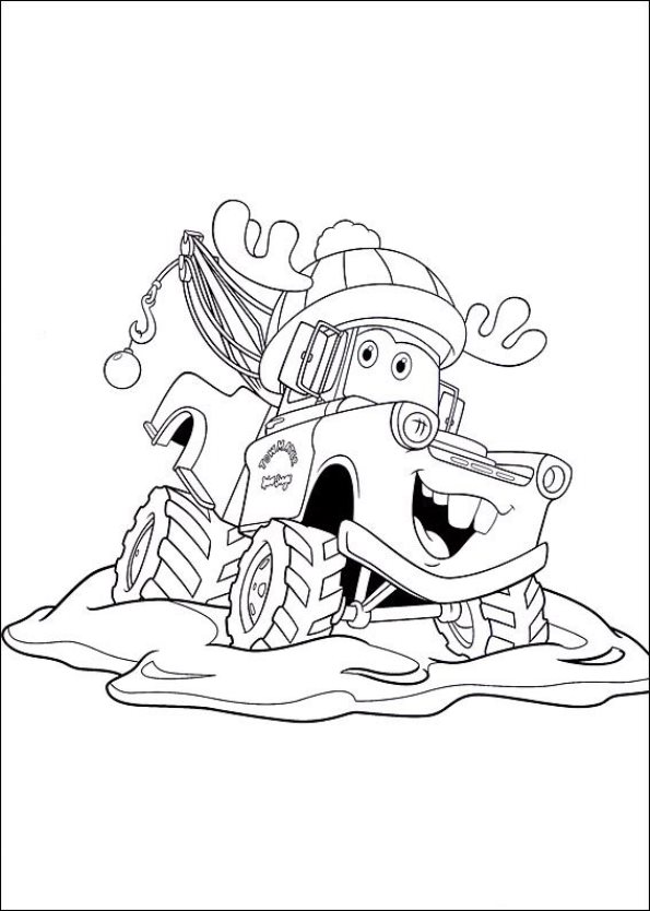 Cars Christmas Coloring Pages Coloring Pages
