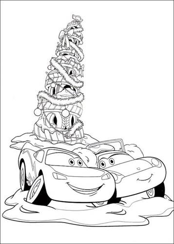 Kids-n-fun.com | 5 coloring pages of Cars Christmas