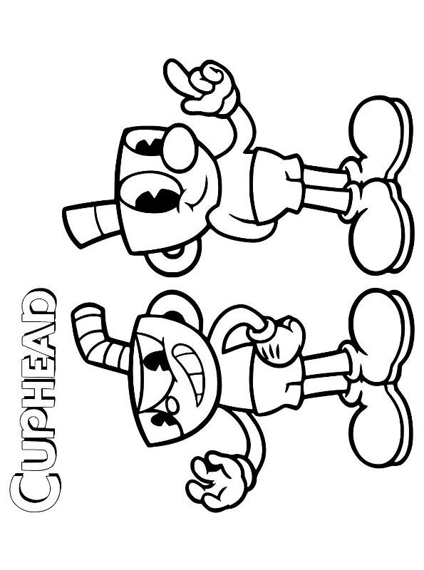 Printable Cuphead And Mugman Coloring Pages