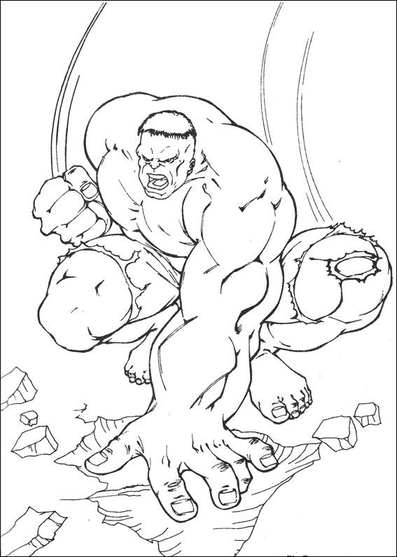 Kids-n-fun.com | Create personal coloring page of Hulk ...