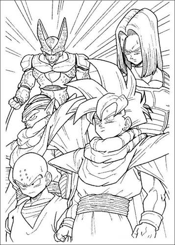 Dragon Ball Z Coloring Pages - Anime Dragon Ball Characters Coloring Sheets