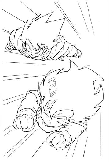 dragon ball z goku and vegeta coloring pages