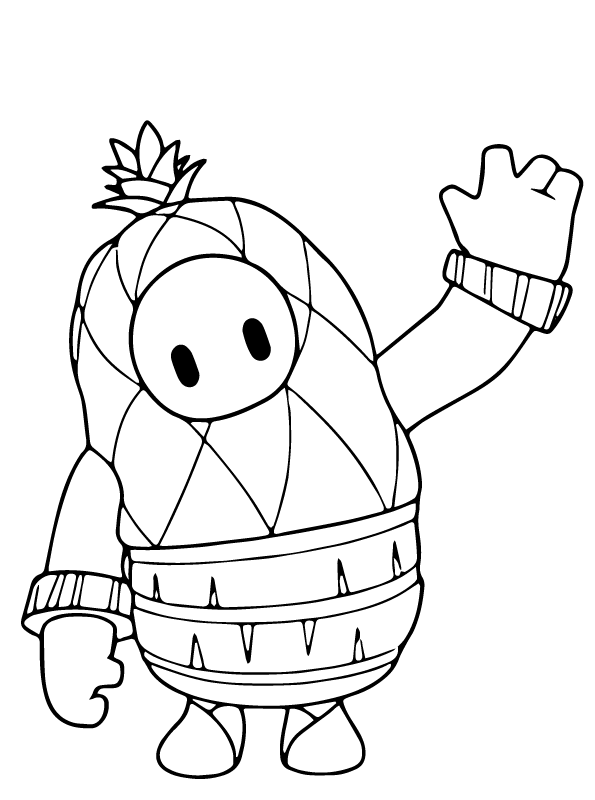 Kids-n-fun.com | Coloring page Fall Guys Ultimate knockout Pineapple