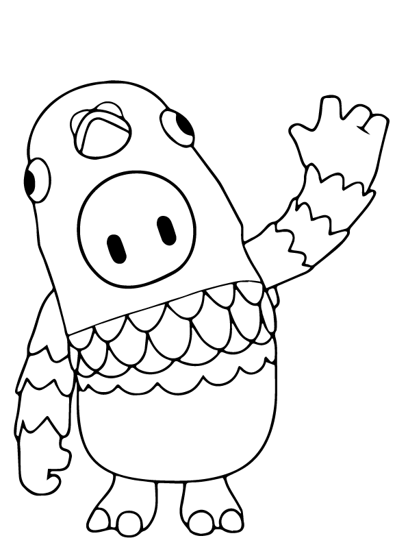 Kids-n-fun.com | Coloring page Fall Guys Ultimate knockout chicken