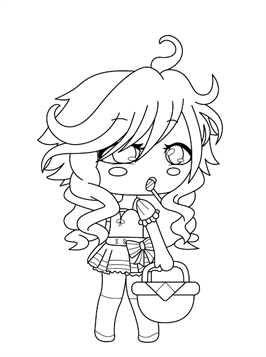 Coloring page Gacha life Anime Angel Girl