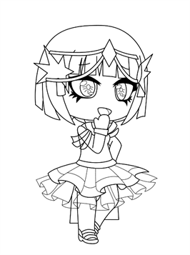 Coloring page Gacha life Anime Angel Girl