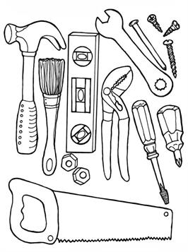 30 coloring pages of Tools