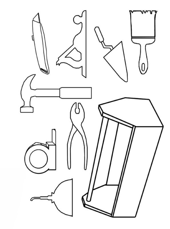 Kids n fun Coloring Page Tools Carpentry Tools