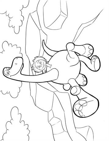 Arlo Helps Spot Good Dinosaur Coloring Pages - Free Printable