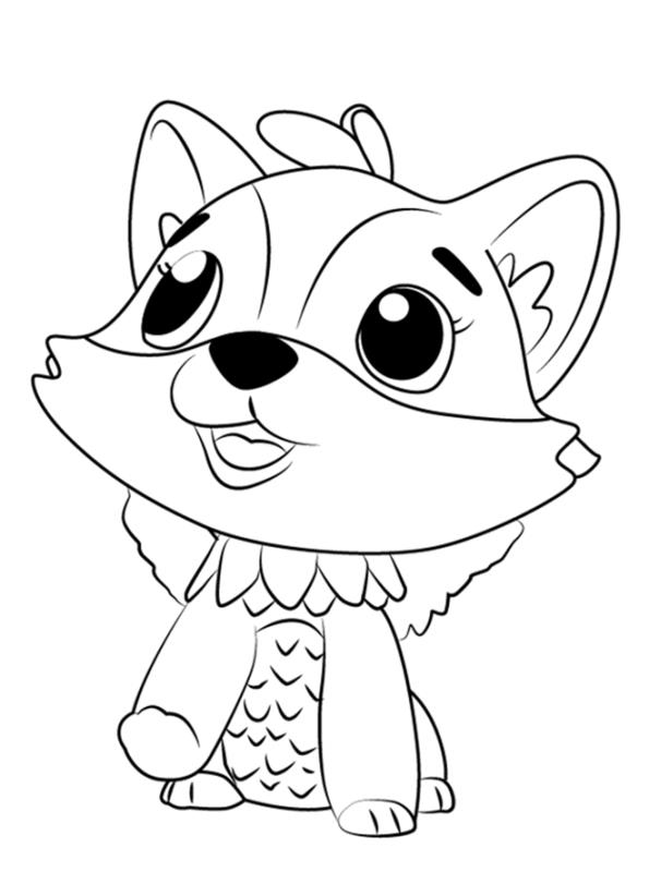 Kids n fun.com   Coloring page Hatchimals Fox