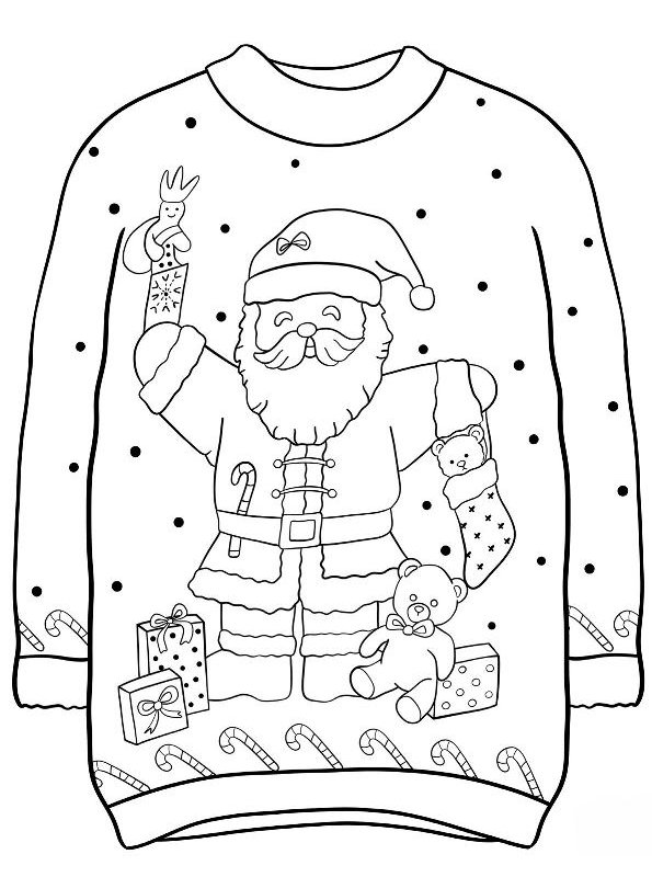 Sweater Coloring Sheet Coloring Pages