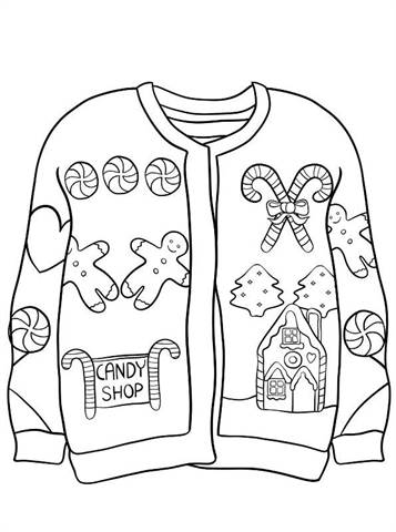 kidsnfun  14 coloring pages of christmas ugly sweaters