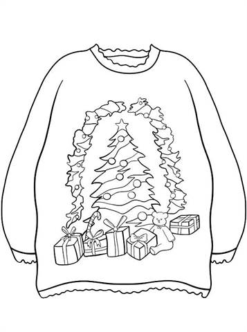 Christmas Sweater Coloring Pages Printable for Free Download