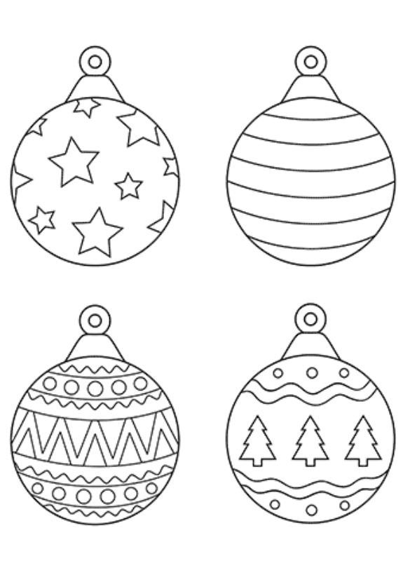Kids-n-fun.com | Coloring page Christmas balls baubles