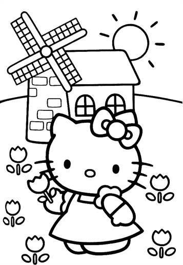 Hello kitty coloring pages