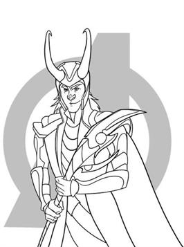 Printable Loki coloring page Avengers 