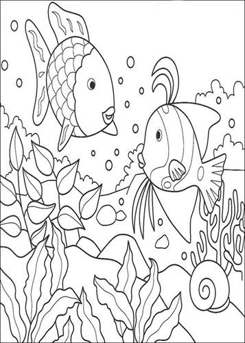 12 coloring pages of Rainbow Fish