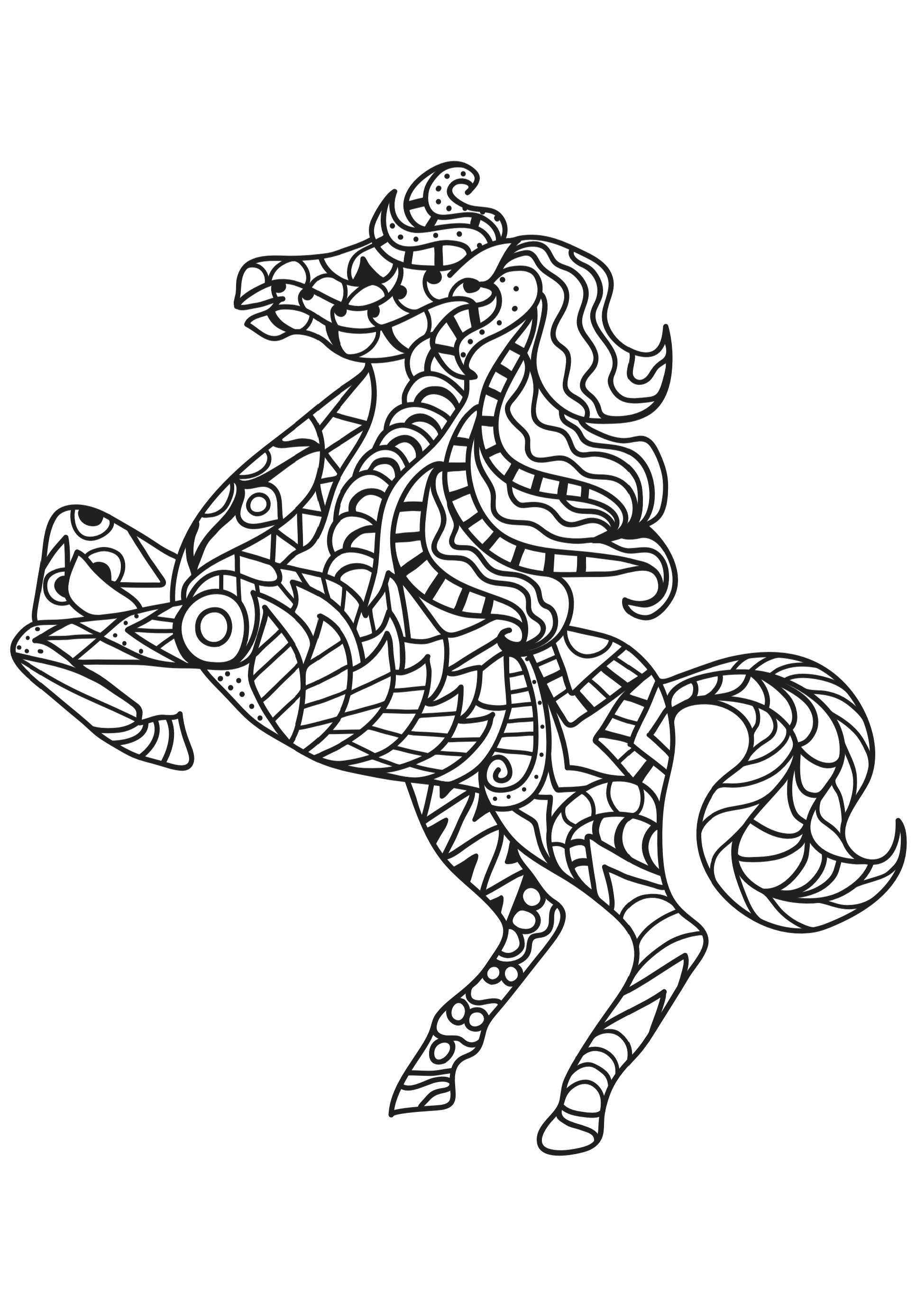 Kids-n-fun.com | Coloring page Horses mosaic Horses mosaic