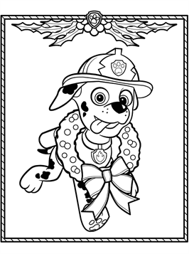 15 coloring of Paw Patrol Christmas