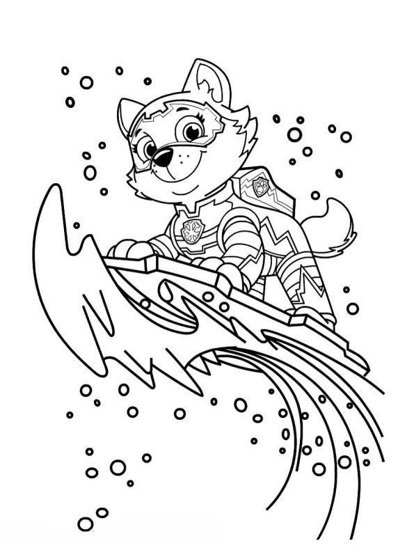 Betere Kids-n-fun.com | Coloring page Paw Patrol Mighty Pups Everest RX-16