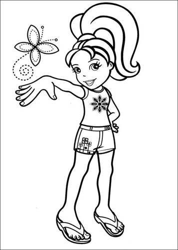 Polly and her friends with photos coloring page printable game