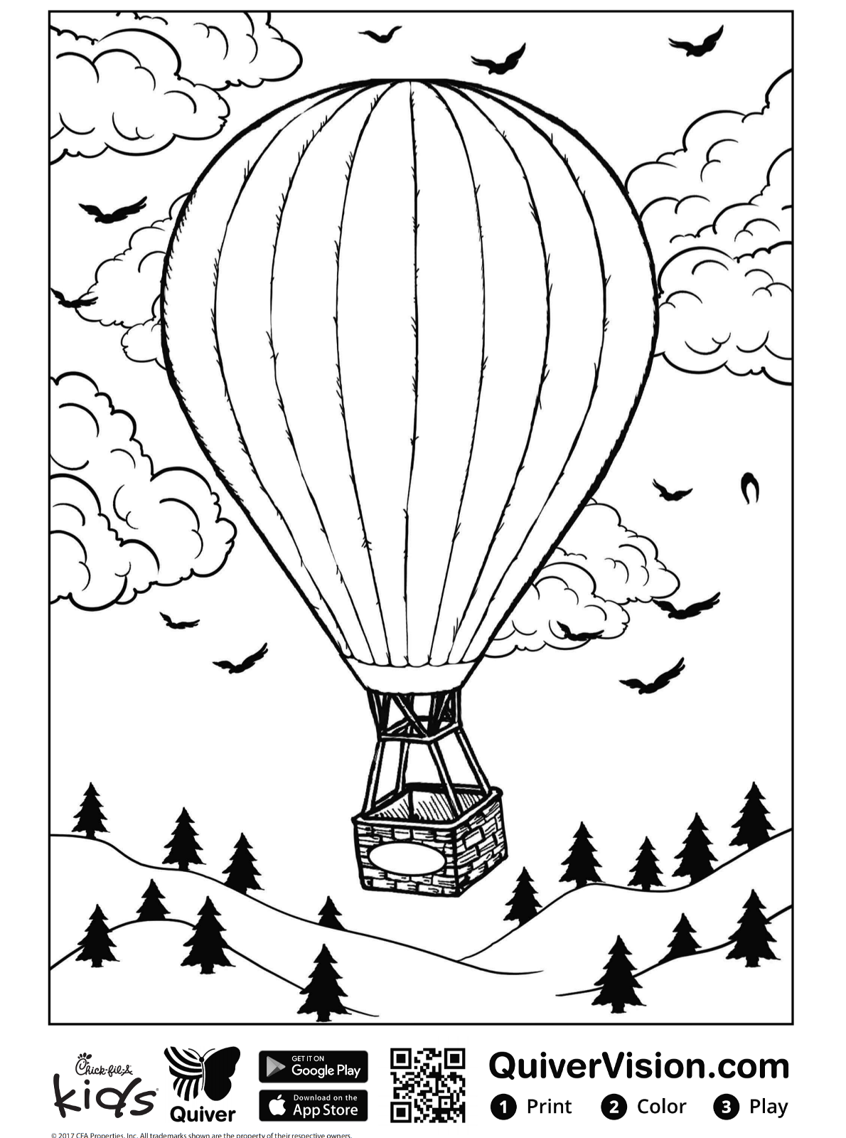 Kids-n-fun.com | Coloring page Quiver Hot air balloon