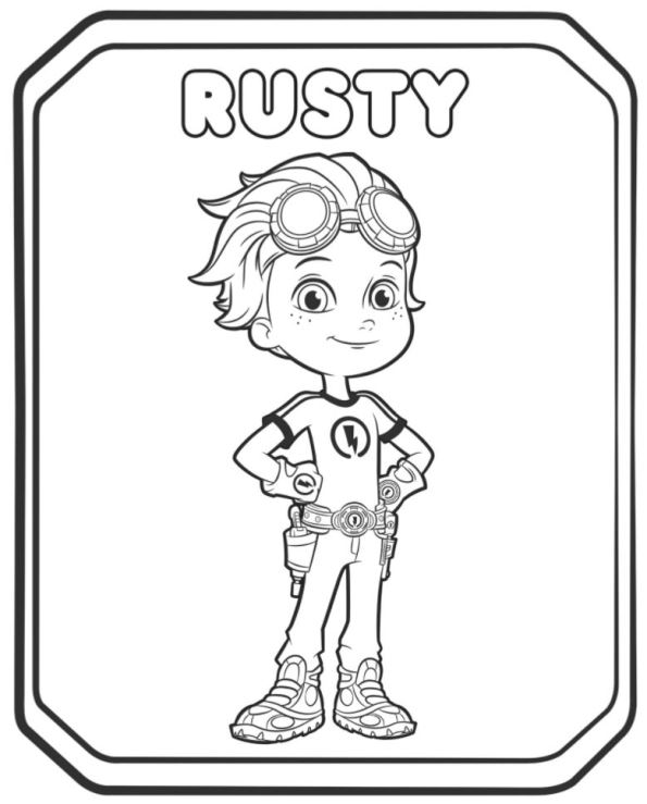 kidsnfun  coloring page rusty rivets rusty rivet