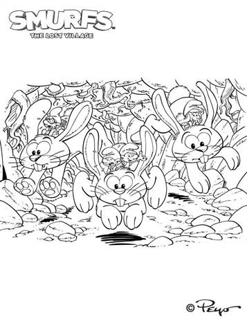 kidsnfun  7 coloring pages of smurfs and the lost village