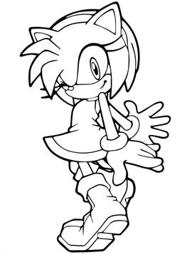 Desenhos de colorir do Sonic clássico grátis para imprimir - com Sonic e Amy